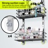 Orimade Over The Door Shower Caddy Adjustable 3 Tier Silver,Bathroom