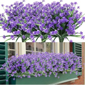 ARTIMATIC Plantas Artificiales Moradas 10 Piezas Extendibles 30-38 Cm
