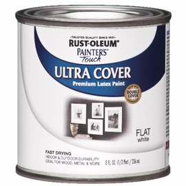 Painter's Touch Ultra Cover Latex Paint, Flat White, 1/2-Pint