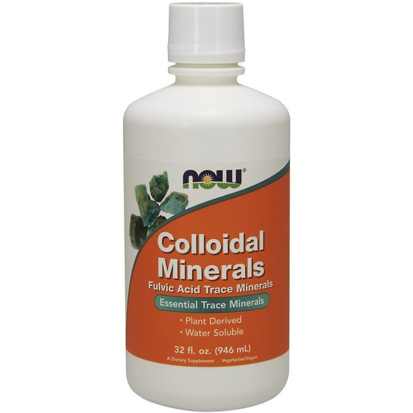 NOW Supplements, Colloidal Minerals Liquid, Plant Derived, 32-Ounce