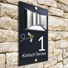 Custom Signs Solar Illuminated Modern Anthracite House Number Sign 24cm