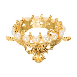sourcing map Crystal Ball Display Holder Crown Shaped Egg Stand Alloy Glass Ball Stand Display 1.8 Inch Gold Tone for Crystal Ball Display Decoration