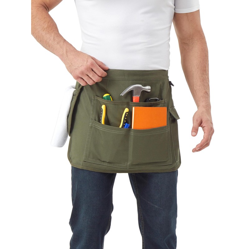 Nanxson Tool Apron Half Canvas Apron With Muti-Pockets for Home