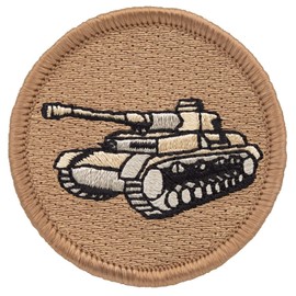 Panzer Tank Patrol Patch - 2" Diameter Round Embroidered Patch (Hook & Loop Fastener)