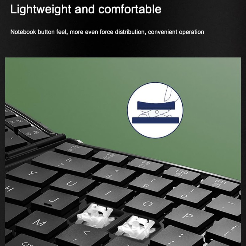 JOMAA Ergonomic Folding Bluetooth Keyboard,Portable Keyboard for Business Travel, for