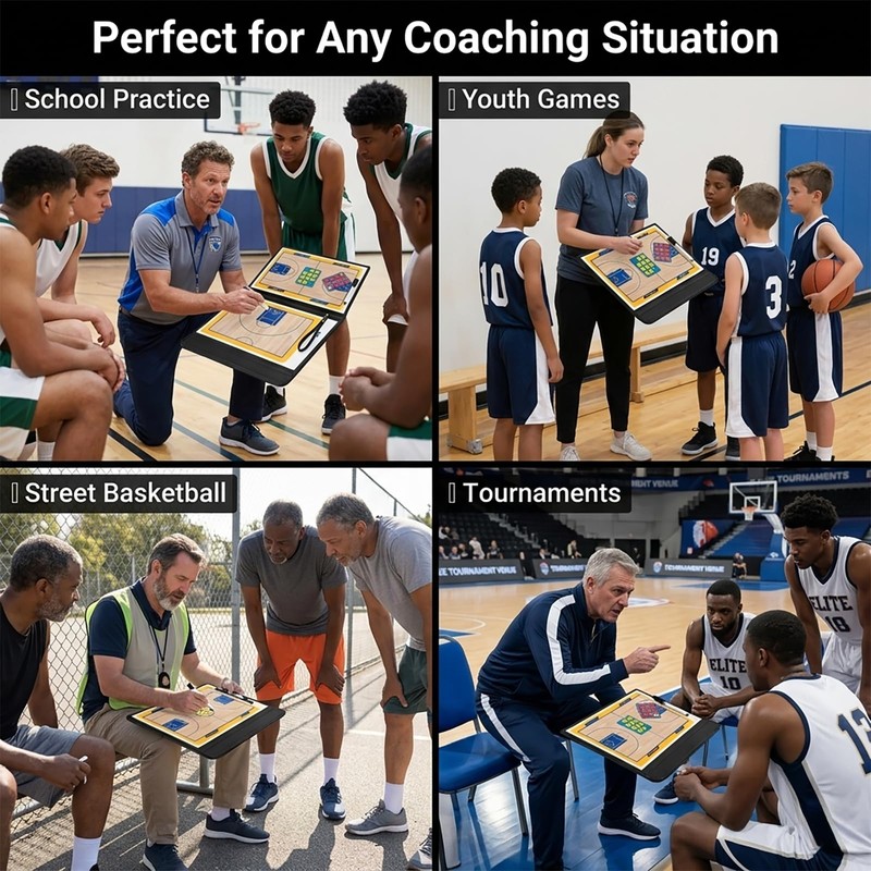 Basketball Clipboard for Coaches, Magnetic Basketball Coaching Board with Player