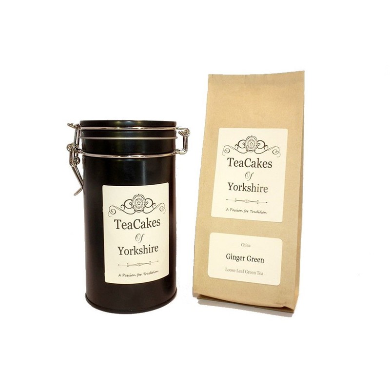 Ginger Green Tea Gift Caddy 100g Airseal Green Loose Leaf