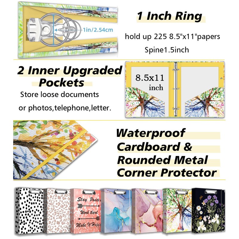 1 Inch 3 Ring Binder Organizer, Three Ring Binder with