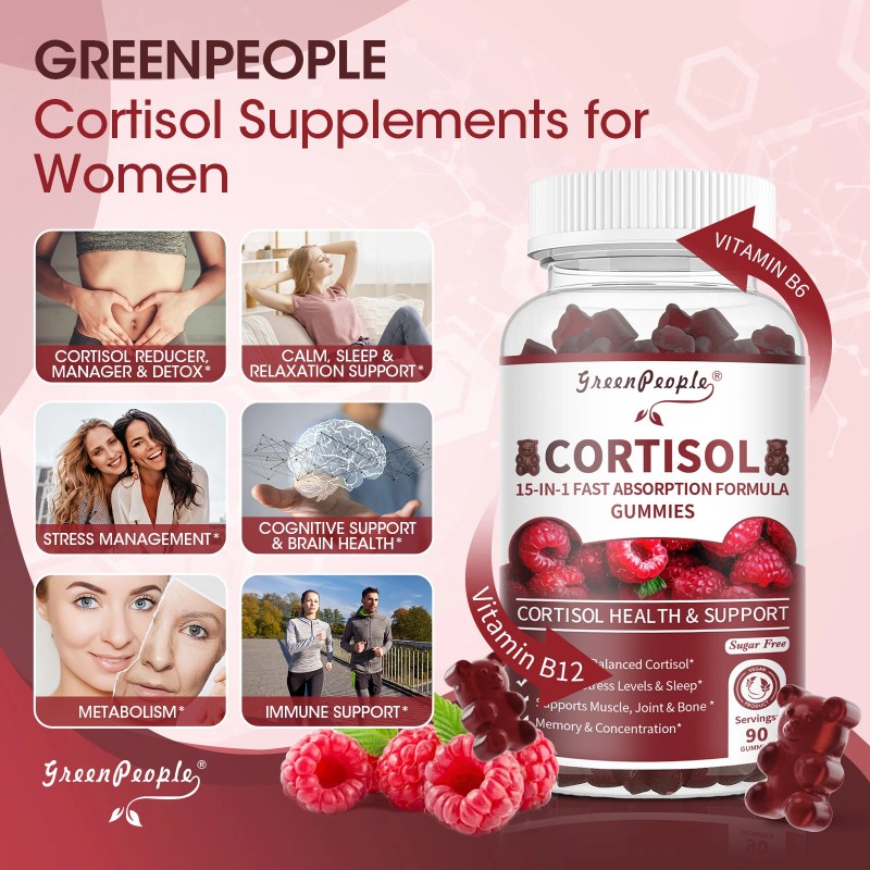 GreenPeople 2x Cortisol Ashwagandha L-Theanine Relieve Stress, Adrenal Support Supplement