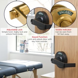 Heavy Duty Indicator Lever Lock in Gold | Keyed Entry for Restaurants, Gyms, Hospitals, Warehouses, and Medical Facilities | Gold Vacant/Engaged Lock with Key