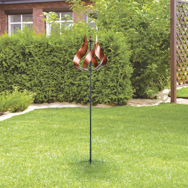 Teamson Home Tulip Kinetic Metal Weather Resistant 360 Degrees Swivel