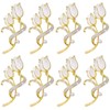 8Packs Women Bling Flower Pins，Luxury Spark Pins Brooches for Besties