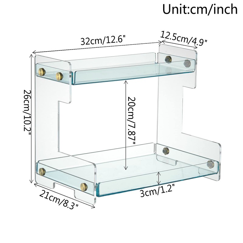 SHUNLI Acrylic Bathroom Countertop Organizer, 2 Tier Counter Organizer Storage