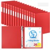 Henoyso 26 Pack 0.5 Inch Plastic 3 Ring Binder Round