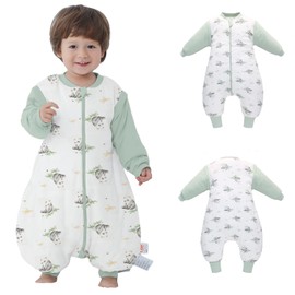LAT LEE AND TOWN Baby Sleeping Bag, Baby Sleeping Bag, Split Leg with Removable Sleeves, Baby Cotton Sleeping Bag, Winter Toddler Sleeping Bag (Panda, M)