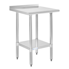 Hally Stainless Steel Table for Prep & Work 24 x 24 Inches, NSF Commercial Heavy Duty Table with Undershelf and Backsplash for Restaurant, Home and Hotel