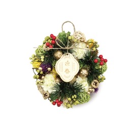 [2024 mamawreath New Year Ornament] New Year's Wreath, Shimmering Ornament, Entrance Decoration, New Year Decoration, Size S, Approx. 6.7 inches (17 cm) Diameter x Approx. 2.2 inches (5.5 cm)
