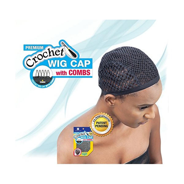 Shake N Go Freetress Crochet Wig Cap with Combs Diamond Shape Net (2 Pack)