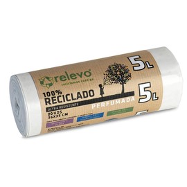 Relevo 20 Stück Müllbeutel 5 L - Parfümiert 100% Recycelt Müllsäcke