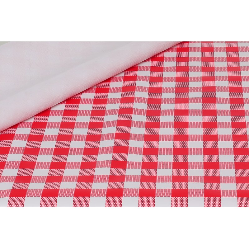 Oilcloth Tablecloth Washable Square 140 x 240 cm Checked Red