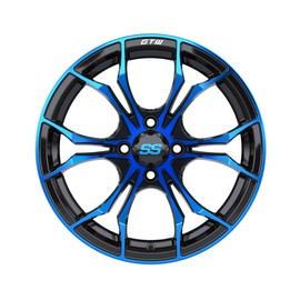 GTW Spyder - 15" Aluminum Golf Cart Wheel 15x7 | 4-4 Bolt | 3:4 Offset (Blue/Black)