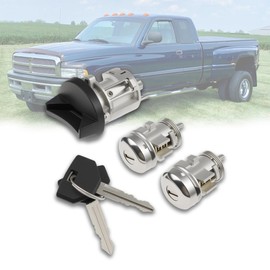 LEVANLIGHT Ignition Switch Lock Cylinder&2 Door Locks with 2 Keys Compatible for Dodge Ram 1500 2500 3500 97-02 Dakota Durango Viper 97-00 Jeep Grand Cherokee 97-98 Replace# 5003845AA 5003893AA