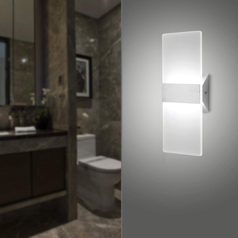 ChangM Modern LED Acrylic Wall Sconce 12W Cool White 6000K