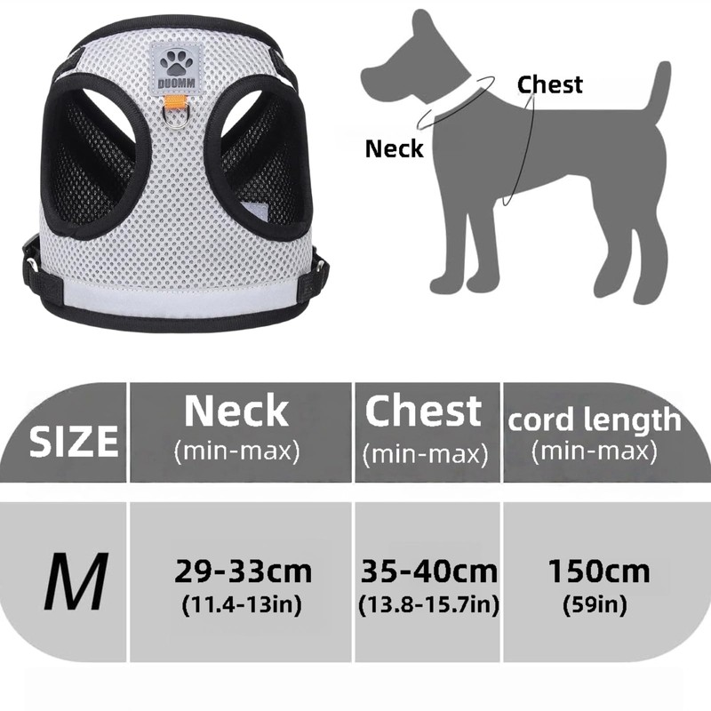 Dog Harness and Lead Set, Adjustable Cat Harness Reflective Small