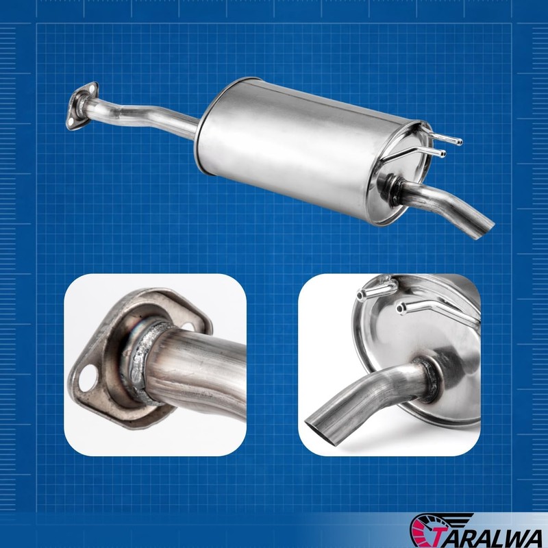 TARALWA Rear Muffler fits: 2012-2015 Honda civic 1.8L,1.5L(Hybrid),Without CNG,(Includes Gasket
