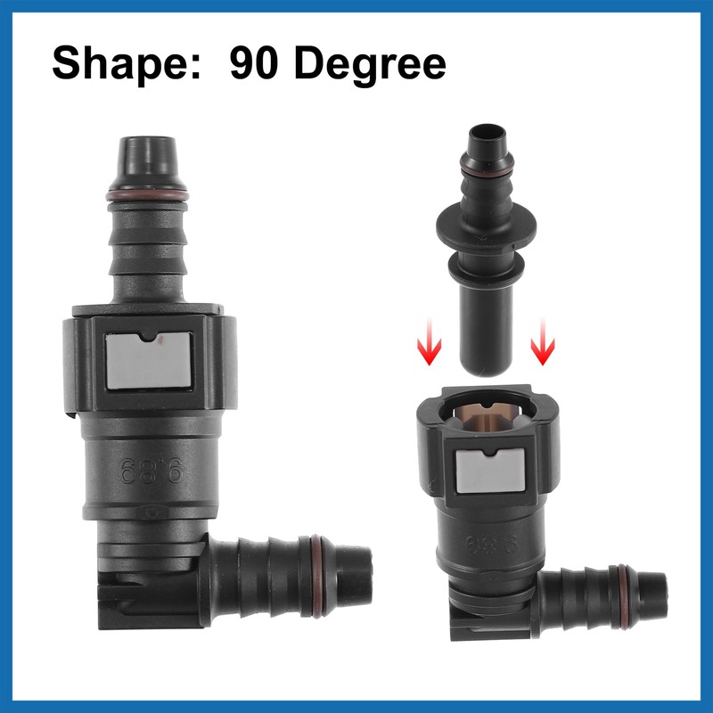 A ABSOPRO 9.89mm SAE to 10.5mm 90 Degree Fuel Line