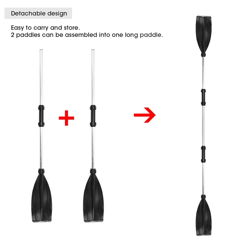 125cm/49.2in Detachable Afloat Oars Aluminum Alloy Paddles Dual End Portable