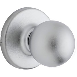 Weiser Yukon Satin Chrome Door Knob, Interior Door Handles/Passage Knobs for Hall and Closet Door, Non-Locking Hall/Closet Door Handle, Traditional Home Décor