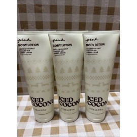Victoria's Secret LOT 3 VICTORIA’S SECRET PINK ICED COCONUT FRAGRANCE BODY LOTION CREAM 8 oz