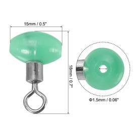 PATIKIL 0.7"x0.5" Cross-Line Fishing Swivels & Bead, 30Pcs Glow in the Dark T Shape Pulley Slide Rig Rolling Swivels Fishing Hooks Connector, Green