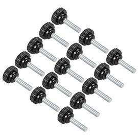 CoCud Knurling Clamp Knob Clamp Knob Knurling Knob M6 x 30mm Male Thread 21mm Head Thermoset Plastic Thumb Screw Grip Bolt Knob Black for Lathe Machine 15pcs