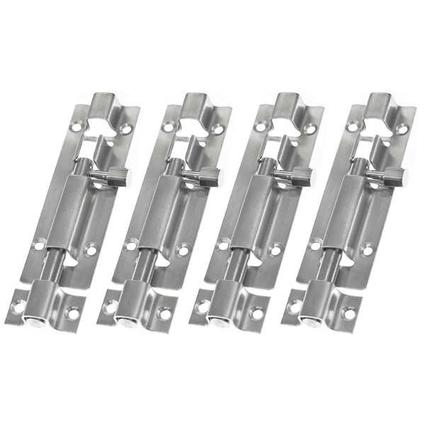 LDEXIN LDEXIN 4Pcs Door Security Slide Latch Lock, 4 inch/100mm