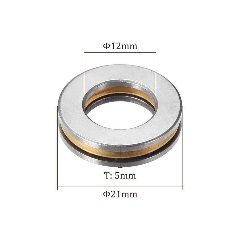 Kozelo 2pcs F12-21M Thrust Ball Bearings [12mm x 21mm x
