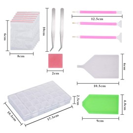 Xinzistar Diamond Painting Accessory Set DIY Craft Nail Art Embroidery Cross Stitch Pen Storage Box Tool for Adults Children