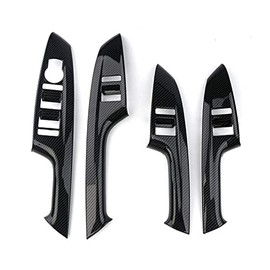 YOUTOOCAR 4PCS Door Lock Switch Covers Compatible with Genesis GV70 2022-2025 Accessories (Carbon Fiber Pattern)