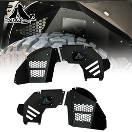 NIXON OFFROAD Solid Steel Inner Fender Liners for 2018-2025 Jeep Wrangler JL, Font/Rear Splash Guards, w/Molding Hardware Kit, Unlimited Off Road Trim Guards (Matte Black Front Inner Fender Liners)