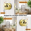 Probrico Gold Interior Door Lock with Round Ball, Polished Brass