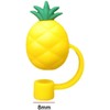 Yellow lemon Straw Cover Cap Reusable Silicone Straw Toppers Drinking