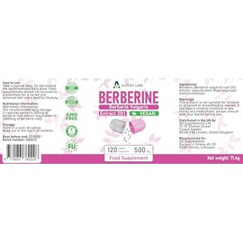 ALZURO LABS Alzuro Labs Berberine | 10.000mg ?quivalent (500mg 20:1 Extrakt Berberis Vulgaris) | 120 Vegane Kapseln | Hochdosiert | 4-Monatsvorrat | Laborgeprft | GMP-zertifiziert