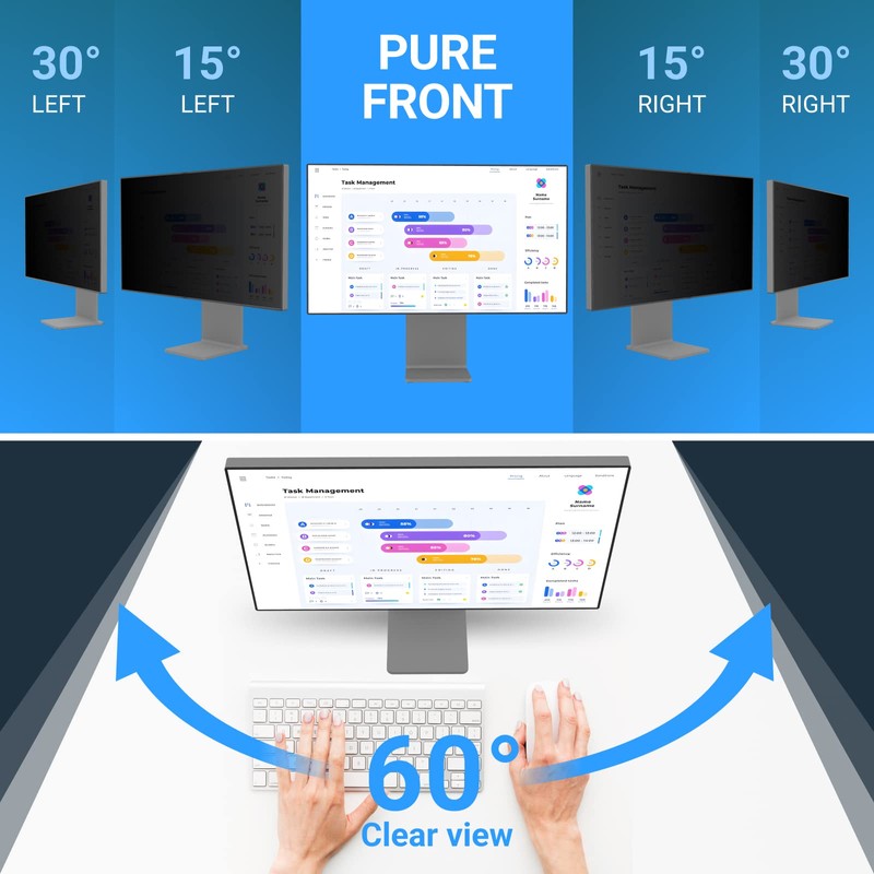 ZCAZY [2 -Pack 24 Inch Computer Privacy Screen for 16:9