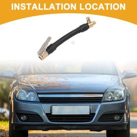 Partuto 1 Pcs 10cm Universal Air Inflator Hose Adapter - Rubber Metal Black