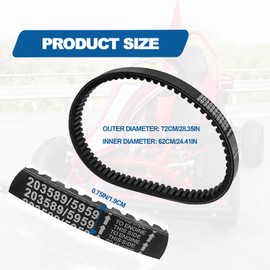 3-Pack 30 Series Go Kart Drive Belt Replacement for Manco 5959 / Comet 203589 / Comet 203589A - Compatible with 30 Series Go Karts (3 Belts Included)
