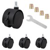 INCREWAY 4Pcs 2Inch Nylon Caster Wheels with Brake, Black Swivel