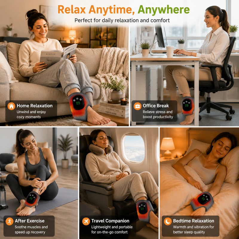 Portable Heated Foot & Hand & Neck Massager with Vibration