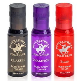 Beverly Hills Polo Club 3 Piece Body Spray Collection: Champion, Classic, Blaze (9 fl Oz, Different Fragrances)