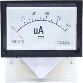 호환 85C17 패널 마운트 아날로그 전류계 게이지 DC 0-100uA 50uA 200uA 측정 범위 포인터 유형 마이크로 [03 0-300uA] Compatible 85C17 Panel Mount Analog Ammeter Gauge DC 0-100uA 50uA 200uA Measurement Range Pointer Type Micro [03 0-300uA]